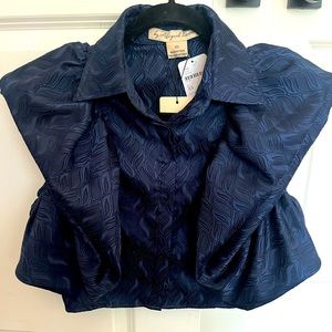 Abigail Love navy blue Statement Blouse NWT - XS